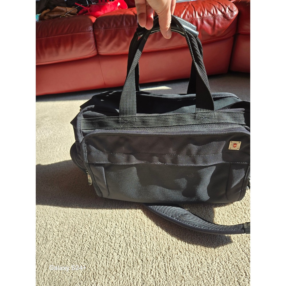 Victorinox Swiss Army Black Ballistic Nylon Travel Bag Organizer Shoulder Strap - Picture 2 of 9
